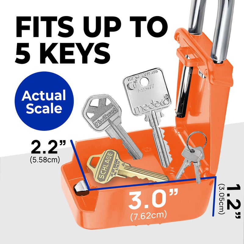 Lion Locks صندوق قفل مفتاح Lion Locks 1500 مع رمز، صندوق قفل للمفاتيح في الهواء الطلق، صندوق قفل السمسار للإيجارات قصيرة المدى، يحمل 5 مفاتيح (6 عبوات، برتقالي) - Image 4